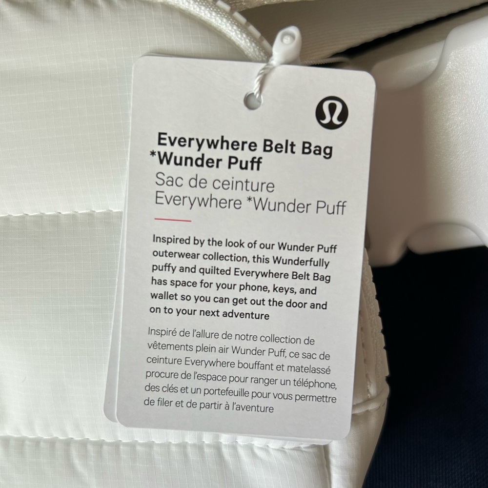 NWT Lululemon Wunder Puff Everywhere Belt Bag | White | 1L - Picture 6 of 9